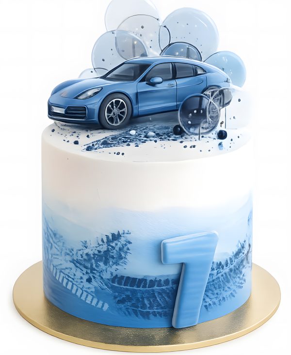 Голубой торт с леденцами Фото