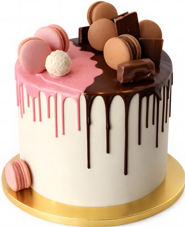 Торт с макарунами отцу и дочке Фото