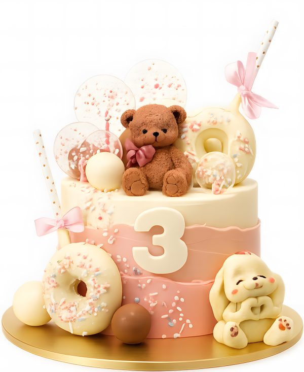 Торт с пончиками на 3 месяца Фото