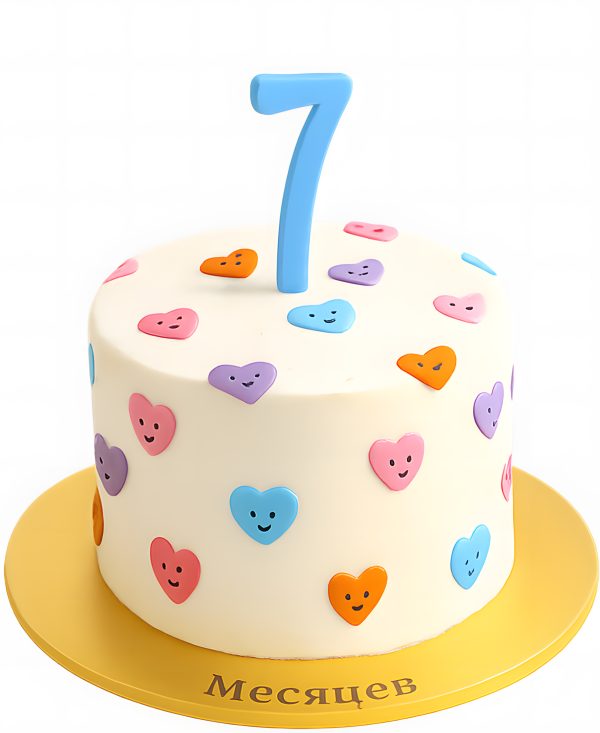 Торт с сердечками Фото