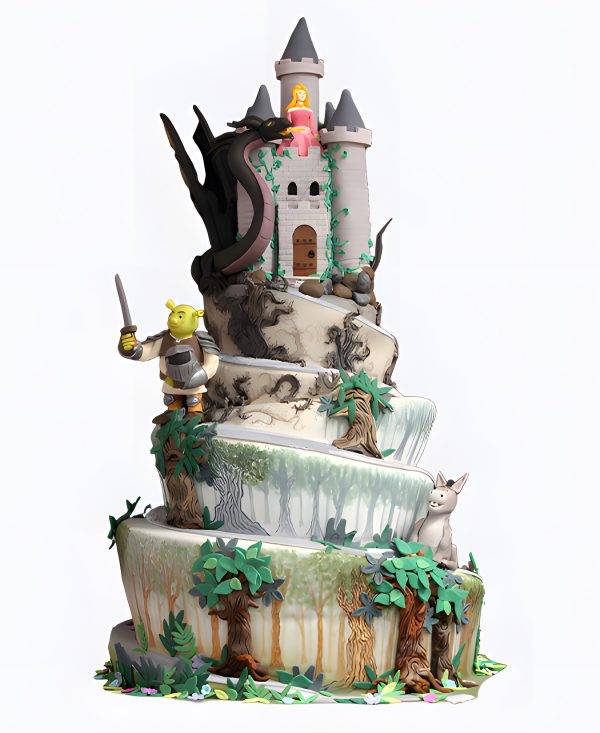 Торт с замком дракона из Шрека Фото