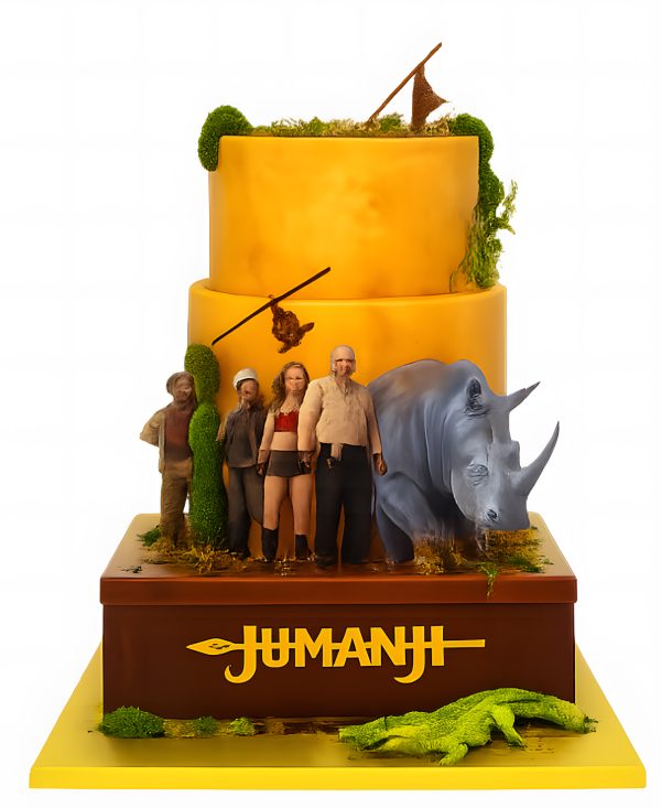 Трехъярусный торт по фильму Джуманджи Фото