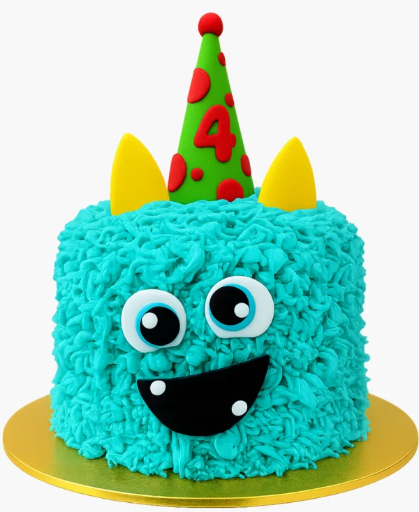 Бирюзовый торт с колпаком на 4 года Фото