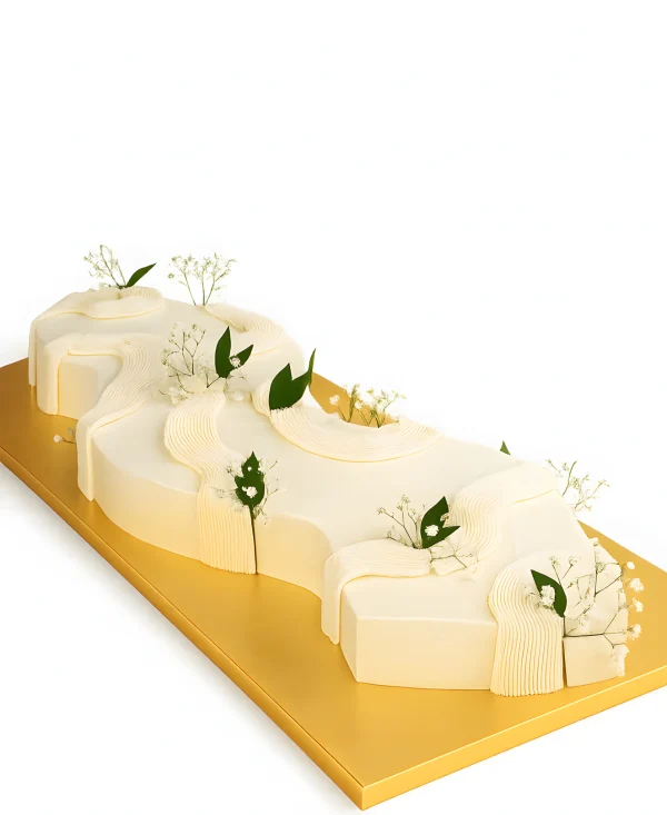 Необычный торт с цветами Фото