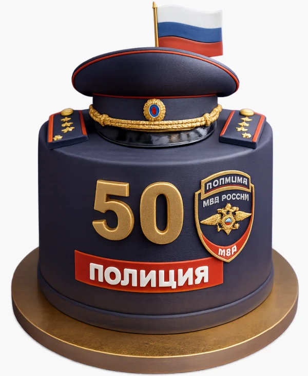 Торт 50 лет для полицейского Фото