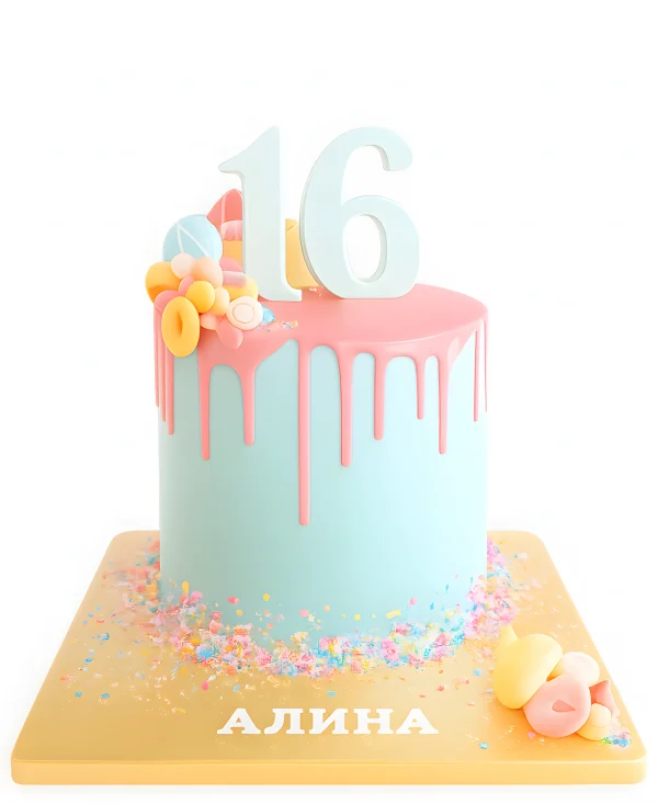 Розовый торт на день рождения девочке 16 лет Фото
