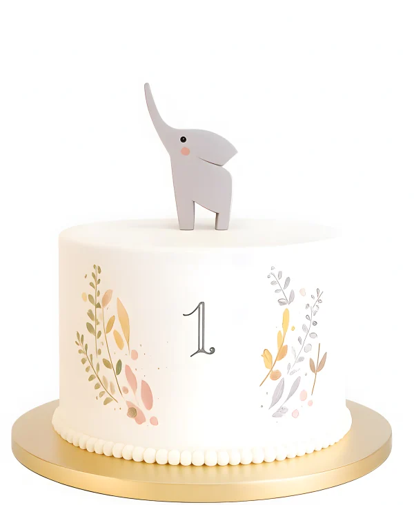 Торт нежный со слоником на 1 месяц Фото