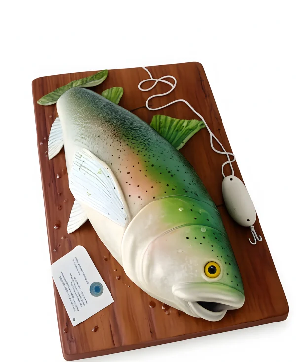 Торт 3D для рыбака в виде настоящей рыбы Фото