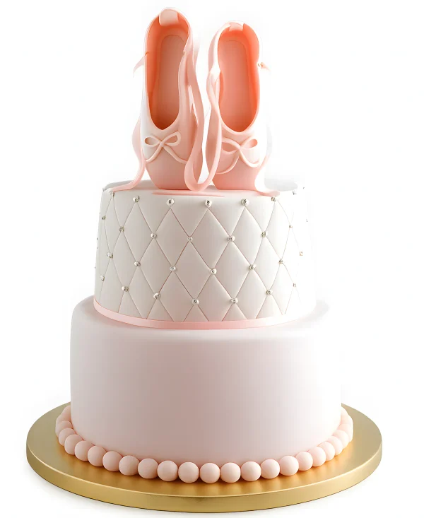 Нежный торт балерина с пуантами Фото