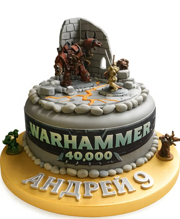 Торт с фигурками по игре Вархаммер Фото