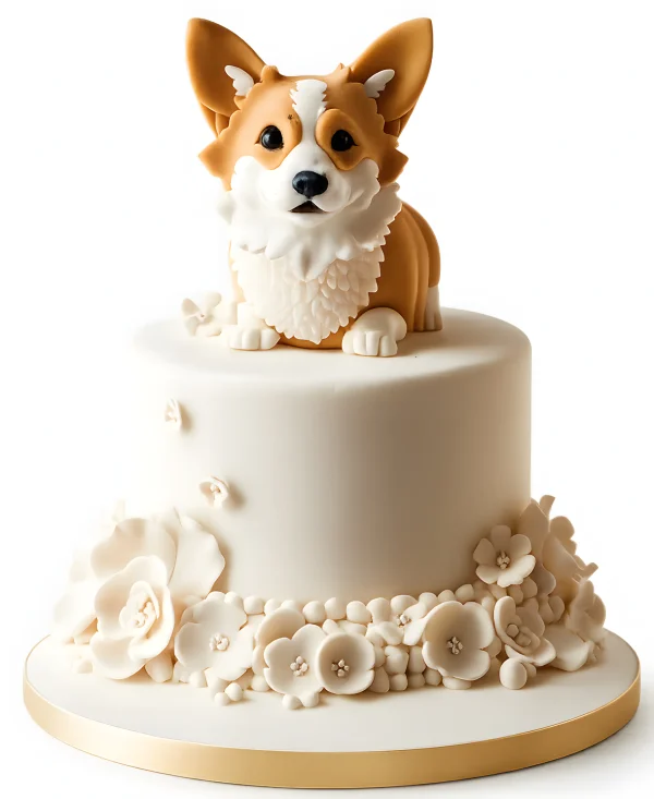 Торт с портретной фигуркой собаки Фото