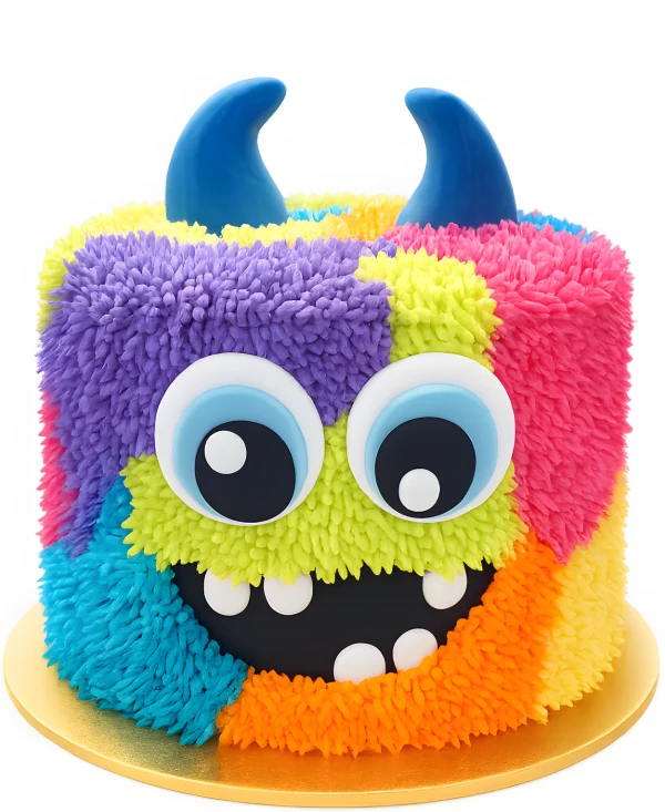 Торт с разноцветным монстриком Фото