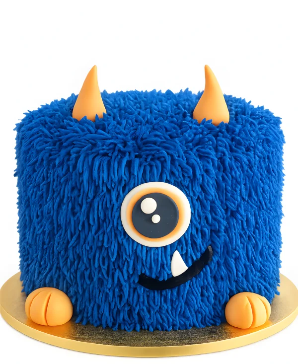 Торт с рожками в виде монстра Фото