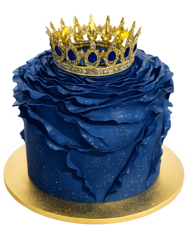 Торт в форме розы с короной Фото
