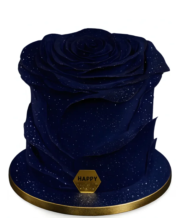 Торт в форме синей розы Фото