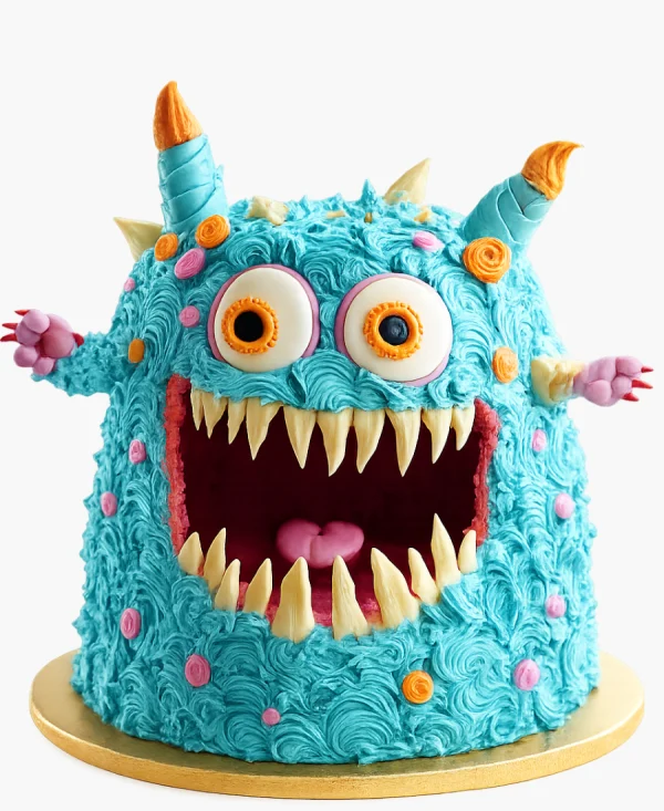 Торт в виде монстрика с зубами Фото