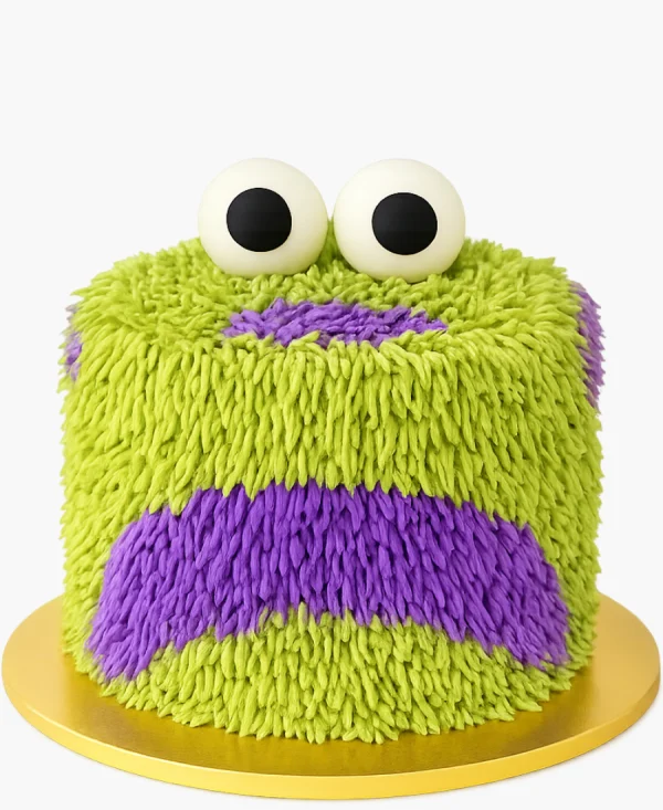 Зеленый кремовый торт с глазками Фото