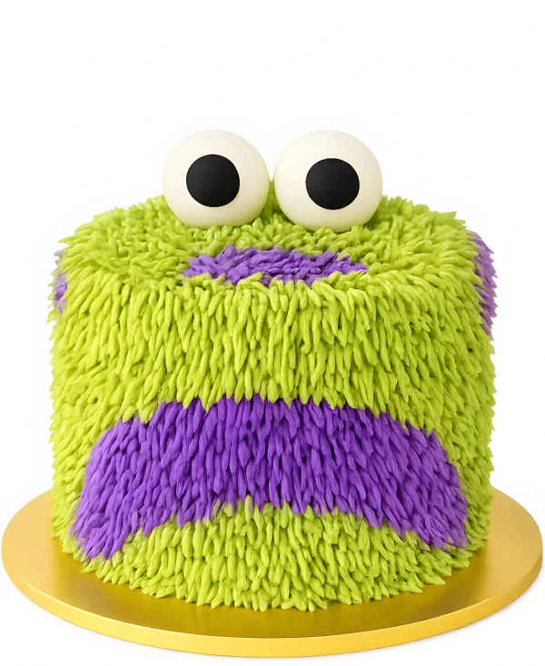 Зеленый кремовый торт с глазками Фото