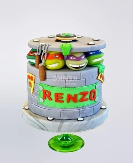 Торт Черепашки ниндзя с пиццей Фото