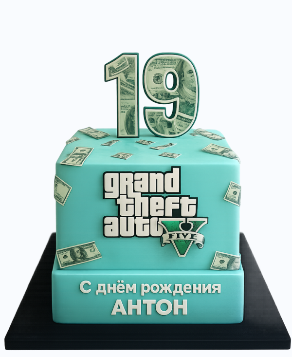 Торт в стиле ГТА на день рождения Фото