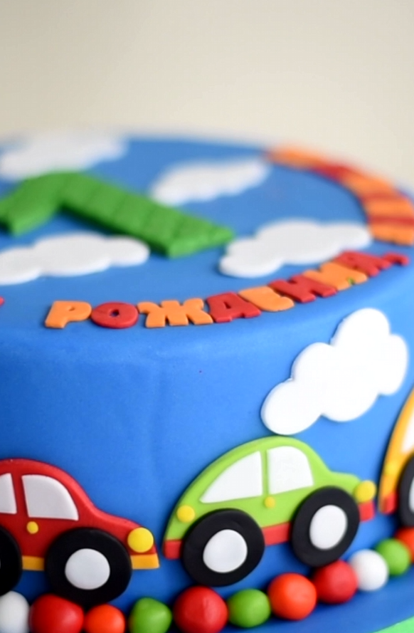 Видео торт c цифрой 1 для мальчика