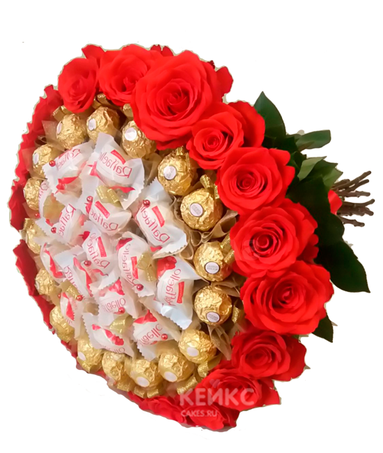 Букет с конфетами рафаелло Фото