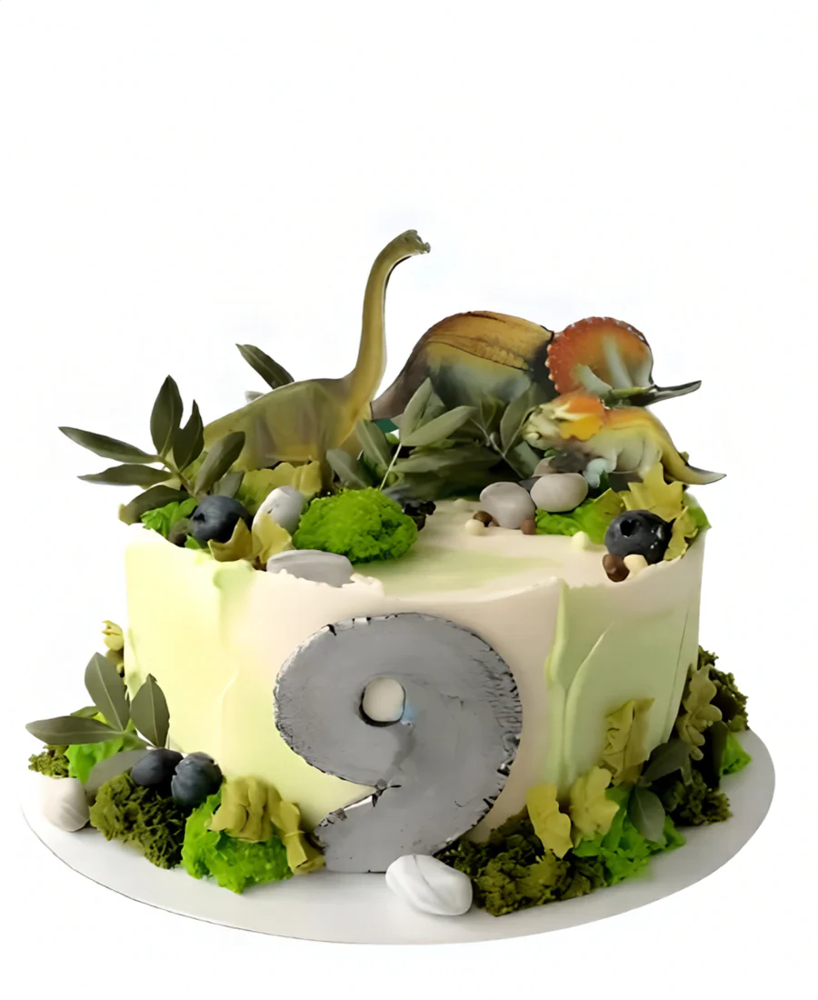 Торт мальчику на 9 лет с динозаврами Фото