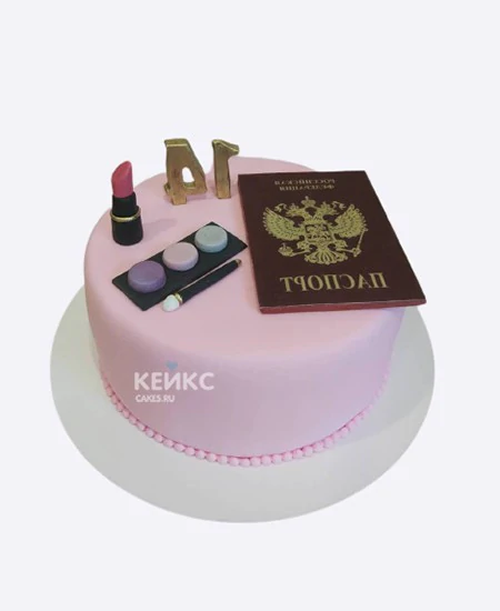 Торт на 14 лет с цифрой и косметикой Торт на 14 лет с цифрой и косметикой Фото