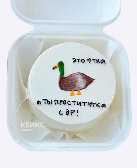 Мемный бенто-торт с уткой на день рождения Мемный бенто-торт с уткой на день рождения Фото