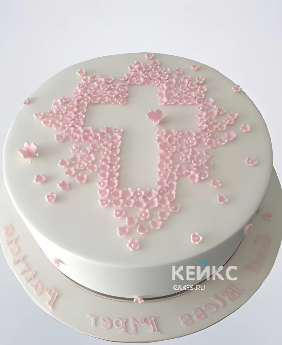 Торт на крестины девочки без мастики Торт на крестины девочки без мастики Фото