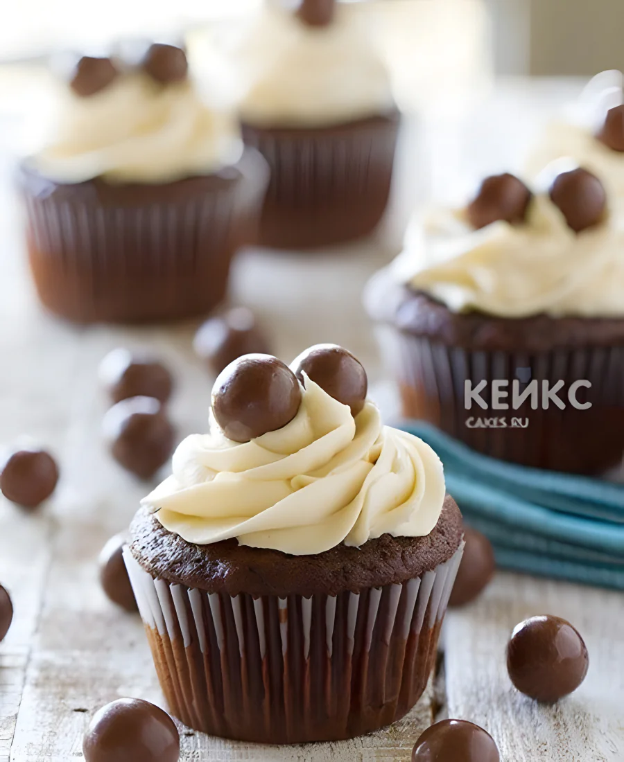 Капкейки с шоколадным драже парню Капкейки с шоколадным драже парню Фото