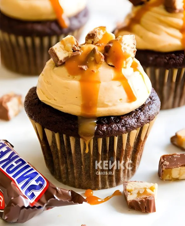 Капкейки парню со сникерсом Фото