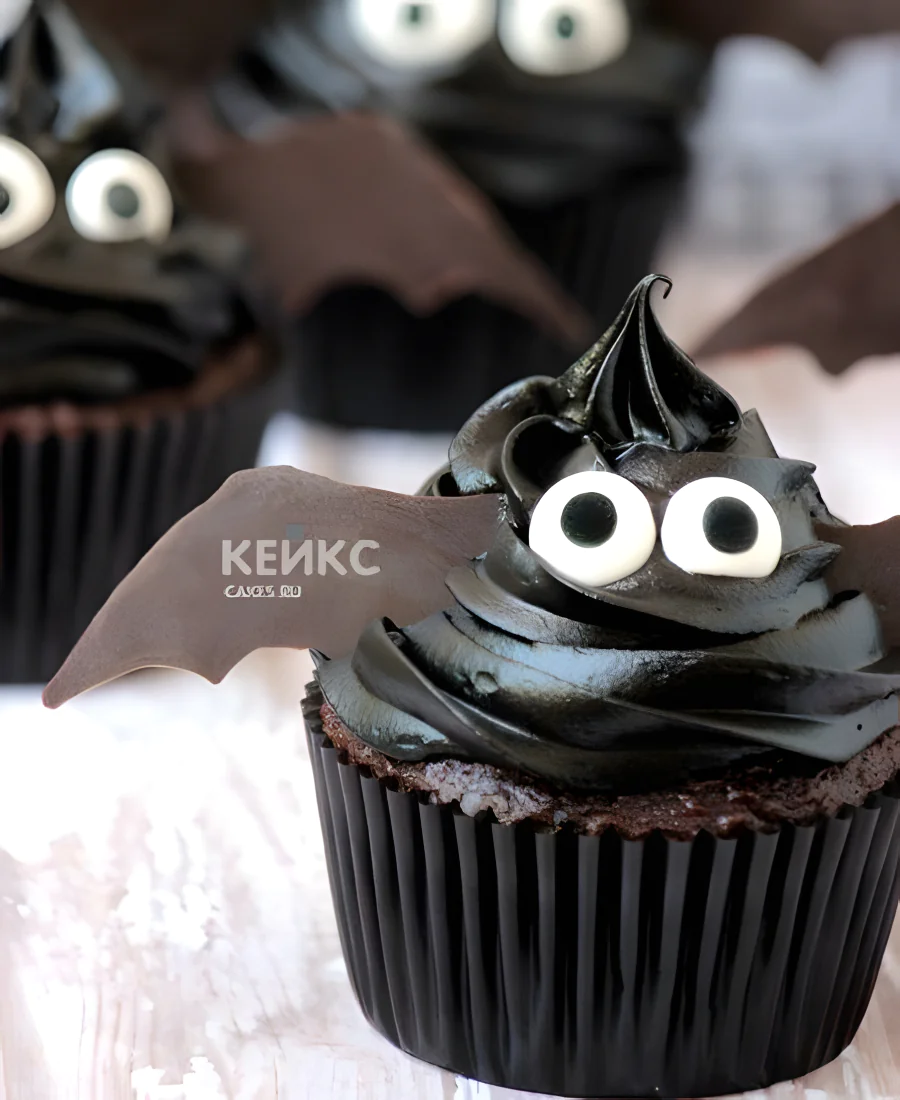 Капкейки на Хэллоуин Летучие мыши Капкейки на Хэллоуин Летучие мыши Фото