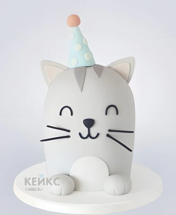 Очаровательный торт кот в колпаке Очаровательный торт кот в колпаке Фото