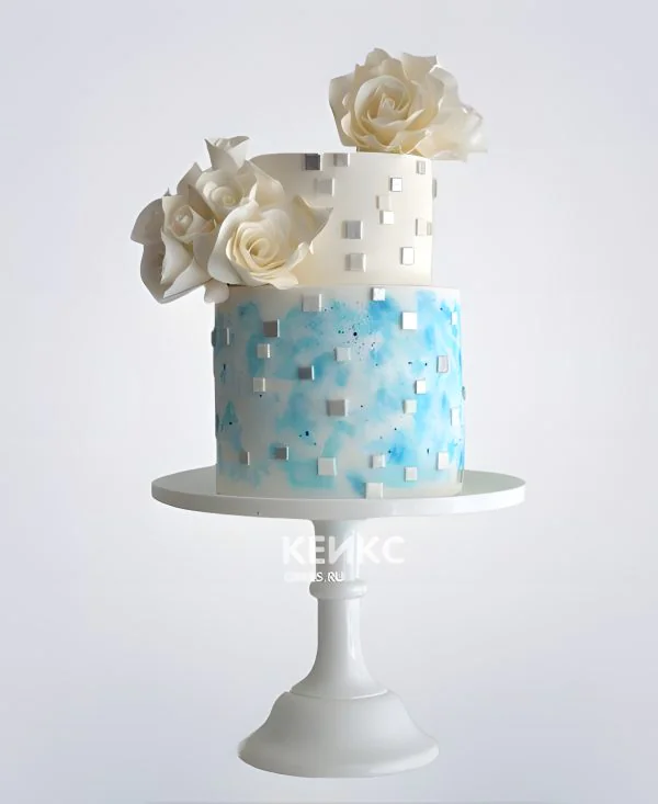 Пастельный свадебный торт с розами Пастельный свадебный торт с розами Фото