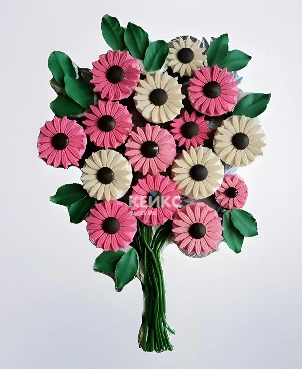 Торт из капкейков букет цветов Фото