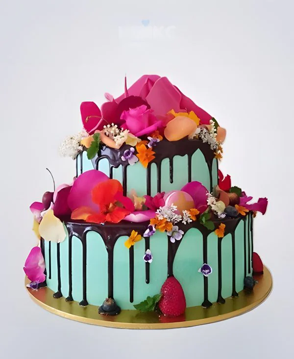 Яркий торт на корпоратив Фото