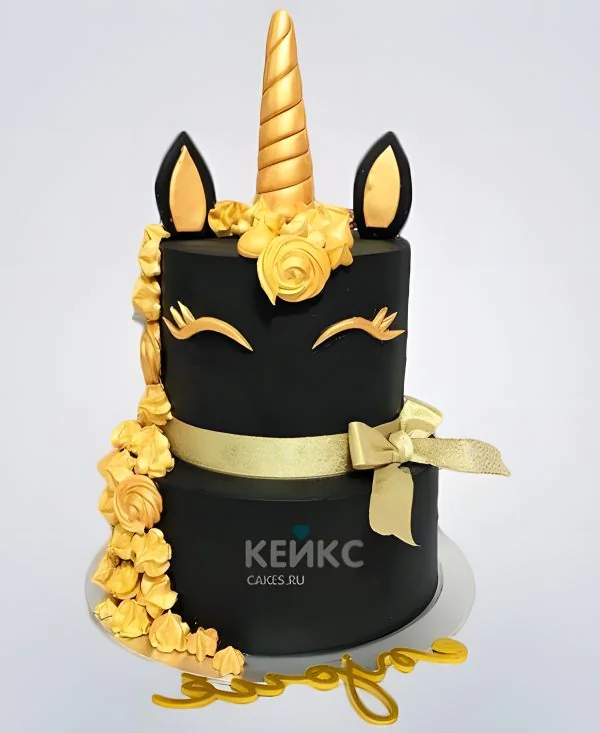 Детский двухъярусный торт в виде единорога Детский двухъярусный торт в виде единорога Фото