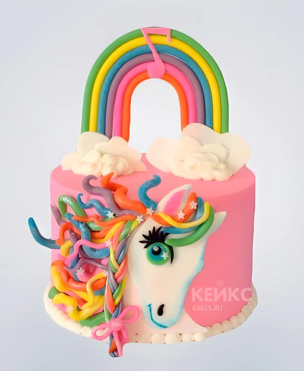 Торт радужный пони для девочки Фото