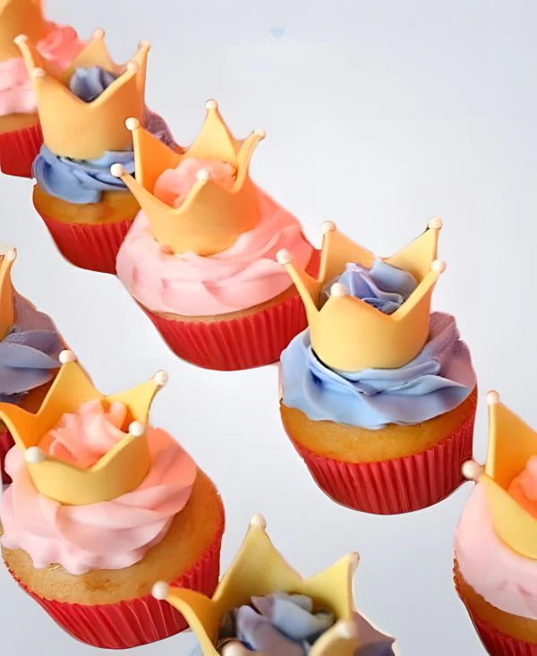 Капкейки корона розово-голубые Фото