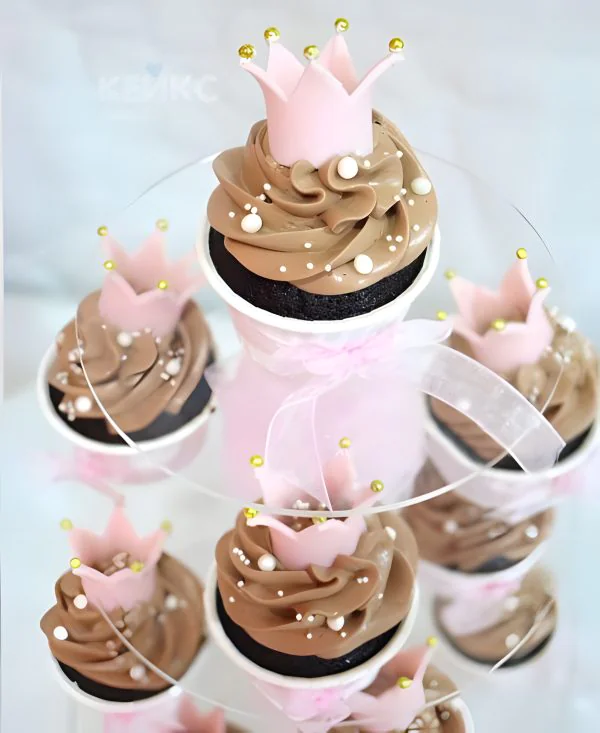 Капкейки корона розовая Фото