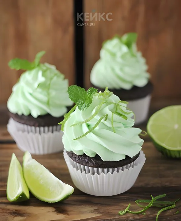 Капкейки мохито с зеленью и лаймом Фото