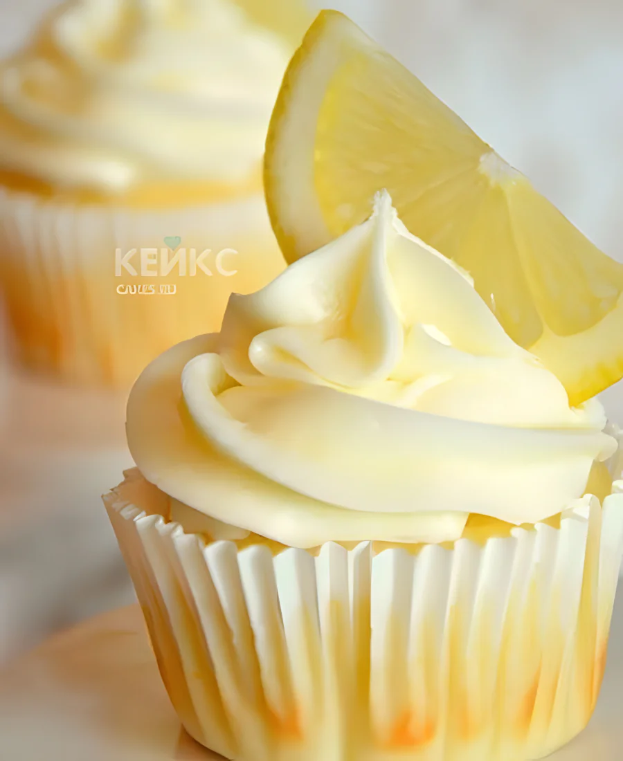 Желтые капкейки с фруктовыми дольками Желтые капкейки с фруктовыми дольками Фото