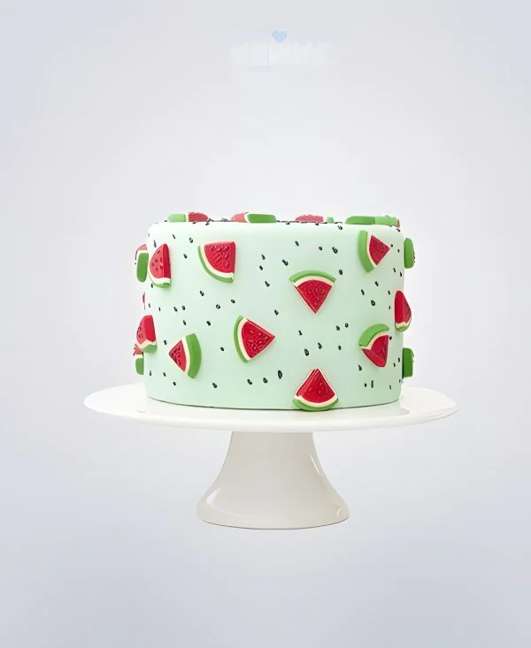 Торт с дольками арбуза Фото