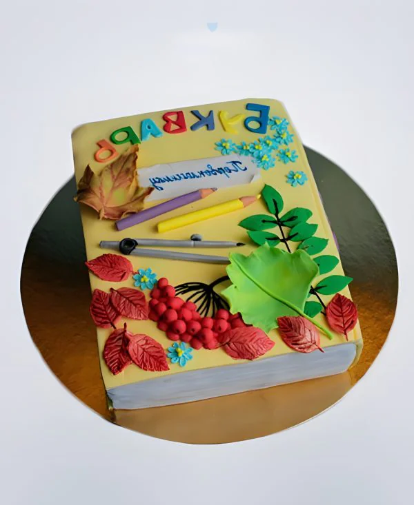 Торт букварь в виде книги Фото