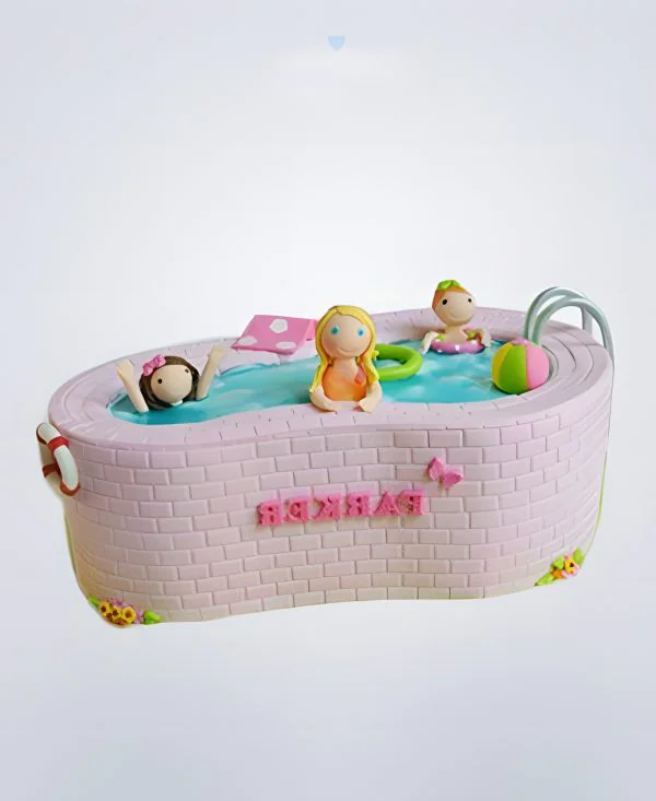 Торт бассейн с девочками Торт бассейн с девочками Фото