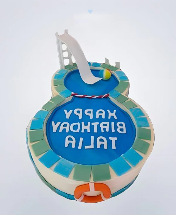 Торт бассейн с горкой Торт бассейн с горкой Фото