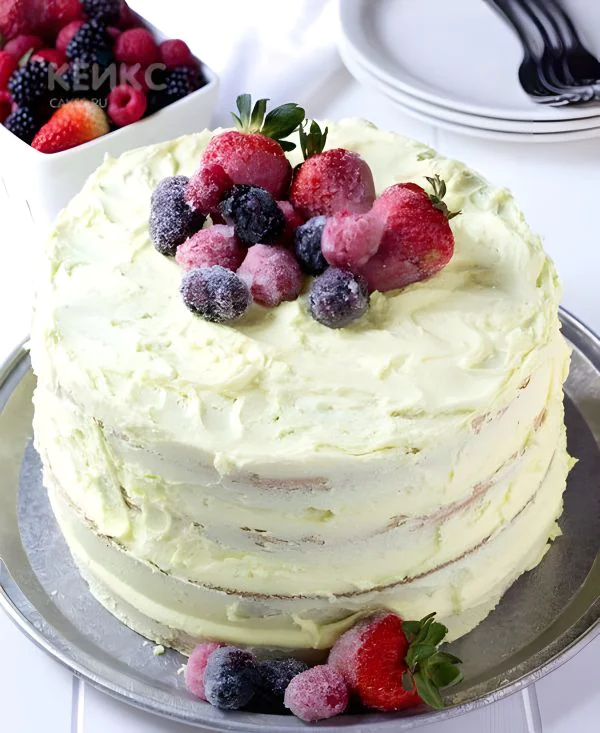 ПП торт без глютена с клубникой и малиной ПП торт без глютена с клубникой и малиной Фото