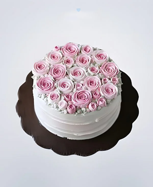 Торт букет с розовыми розами Фото