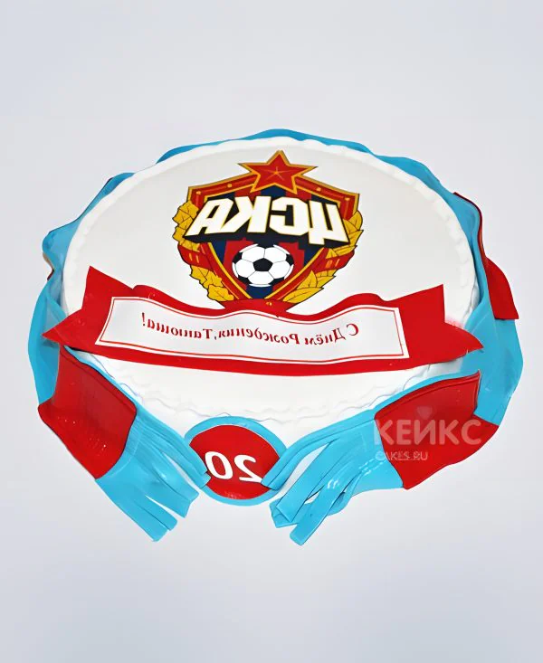 Красно-голубой торт ЦСКА Красно-голубой торт ЦСКА Фото